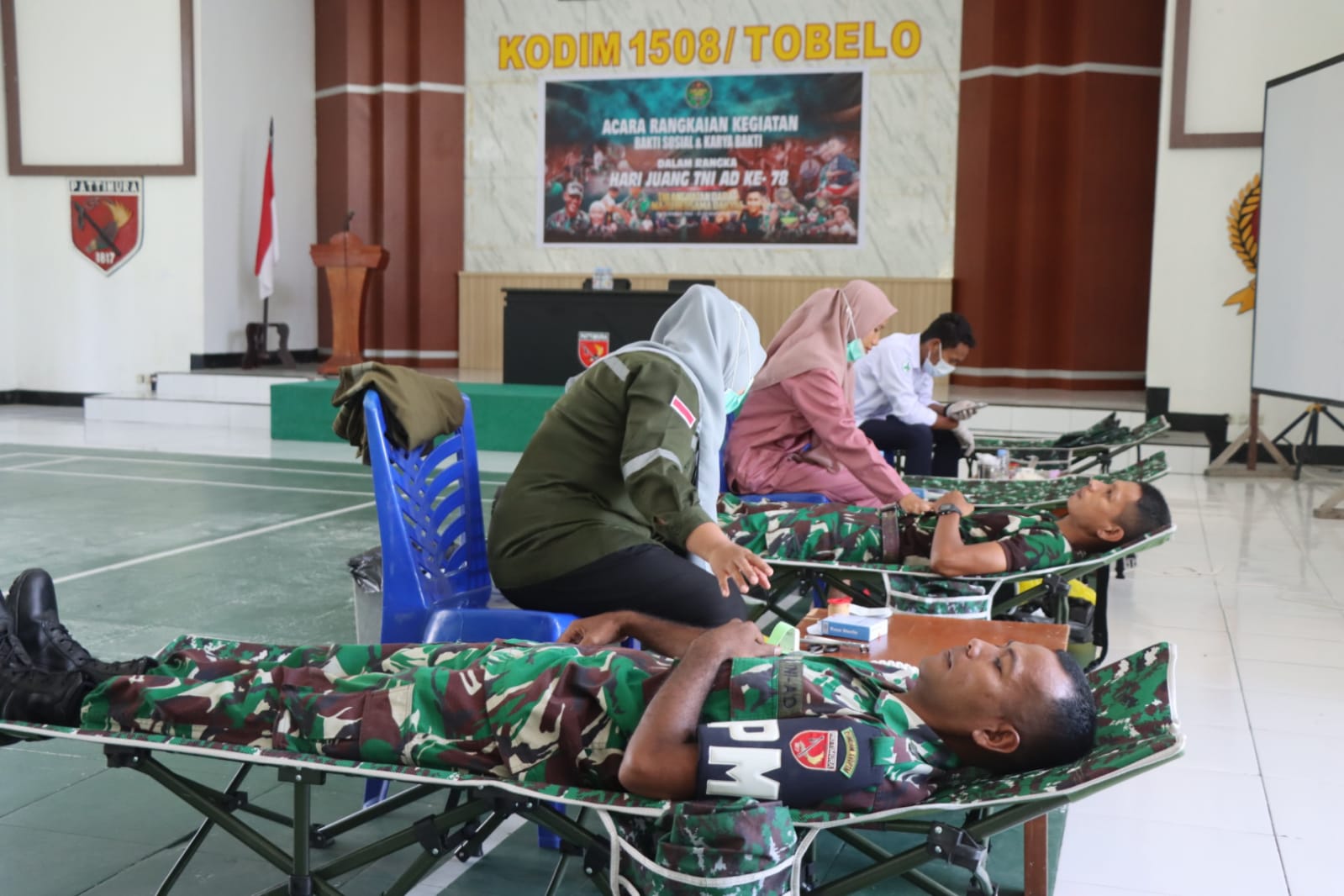 Hari Juang TNI AD Ke 78 Kodim 1508 Tobelo Gelar Donor Darah